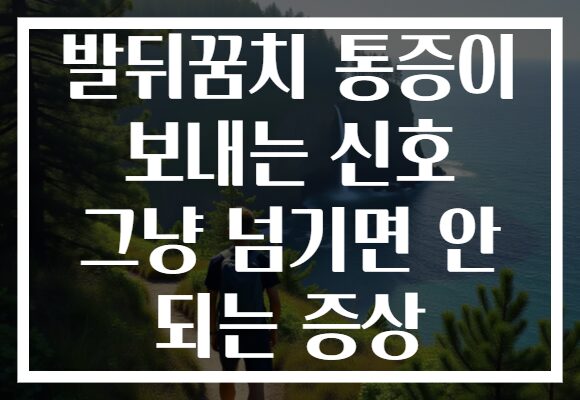 발뒤꿈치 통증이 보내는 신호 그냥 넘기면 안 되는 증상
