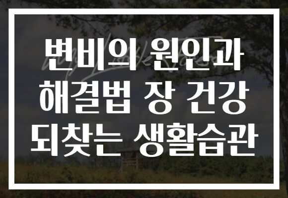 변비의 원인과 해결법 장 건강 되찾는 생활습관 변비의 원인과 해결법 장 건강 되찾는 생활습관