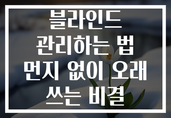 블라인드 관리하는 법 먼지 없이 오래 쓰는 비결 블라인드 관리하는 법 먼지 없이 오래 쓰는 비결