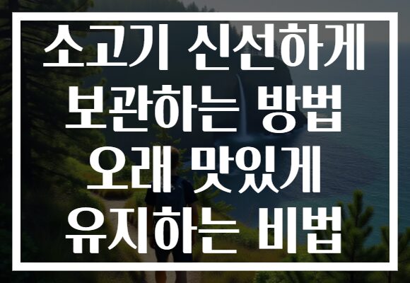 소고기 신선하게 보관하는 방법 오래 맛있게 유지하는 비법 소고기 신선하게 보관하는 방법 오래 맛있게 유지하는 비법