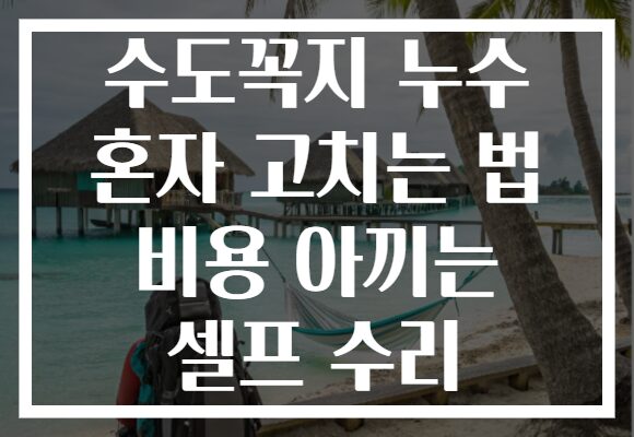 수도꼭지 누수 혼자 고치는 법 비용 아끼는 셀프 수리 수도꼭지 누수 혼자 고치는 법 비용 아끼는 셀프 수리