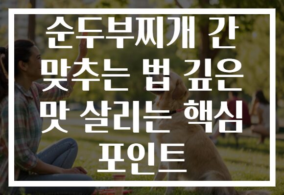 순두부찌개 간 맞추는 법 깊은 맛 살리는 핵심 포인트 순두부찌개 간 맞추는 법 깊은 맛 살리는 핵심 포인트