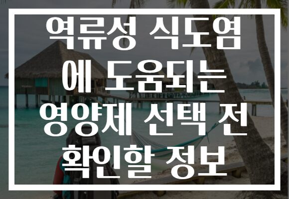 역류성 식도염 에 도움되는 영양제 선택 전 확인할 정보 역류성 식도염 에 도움되는 영양제 선택 전 확인할 정보