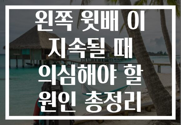왼쪽 윗배 이 지속될 때 의심해야 할 원인 총정리 왼쪽 윗배 이 지속될 때 의심해야 할 원인 총정리