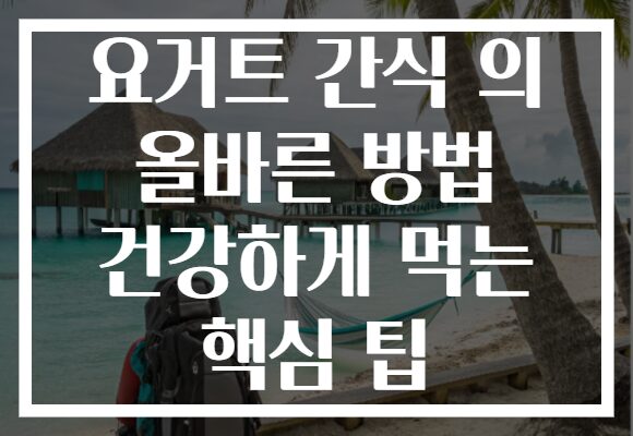 요거트 간식 의 올바른 방법 건강하게 먹는 핵심 팁 요거트 간식 의 올바른 방법 건강하게 먹는 핵심 팁