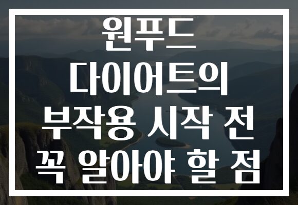원푸드 다이어트의 부작용 시작 전 꼭 알아야 할 점