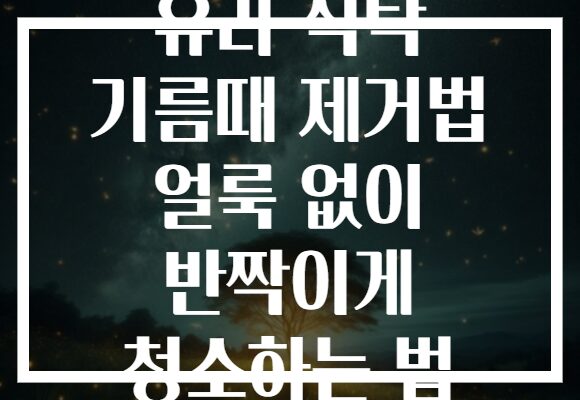 유리 식탁 기름때 제거법 얼룩 없이 반짝이게 청소하는 법