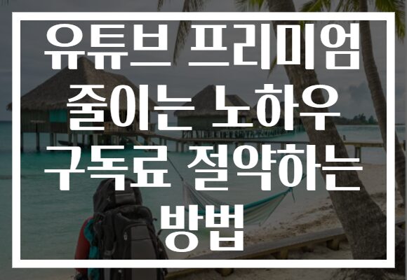유튜브 프리미엄 줄이는 노하우 구독료 절약하는 방법 유튜브 프리미엄 줄이는 노하우 구독료 절약하는 방법