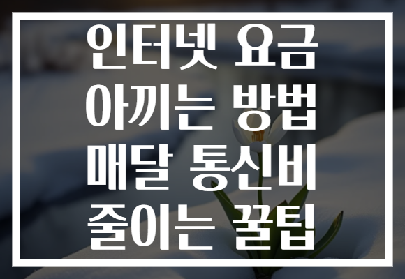 인터넷 요금 아끼는 방법 매달 통신비 줄이는 꿀팁 인터넷 요금 아끼는 방법 매달 통신비 줄이는 꿀팁