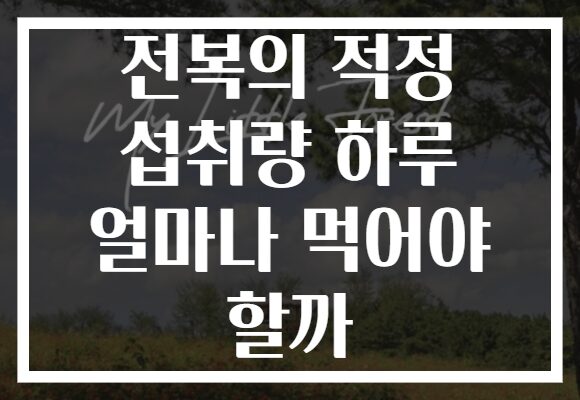 전복의 적정 섭취량 하루 얼마나 먹어야 할까