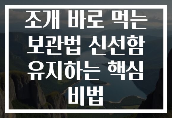 조개 바로 먹는 보관법 신선함 유지하는 핵심 비법 조개 바로 먹는 보관법 신선함 유지하는 핵심 비법