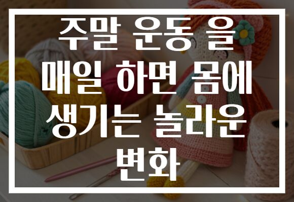 주말 운동 을 매일 하면 몸에 생기는 놀라운 변화 주말 운동 을 매일 하면 몸에 생기는 놀라운 변화