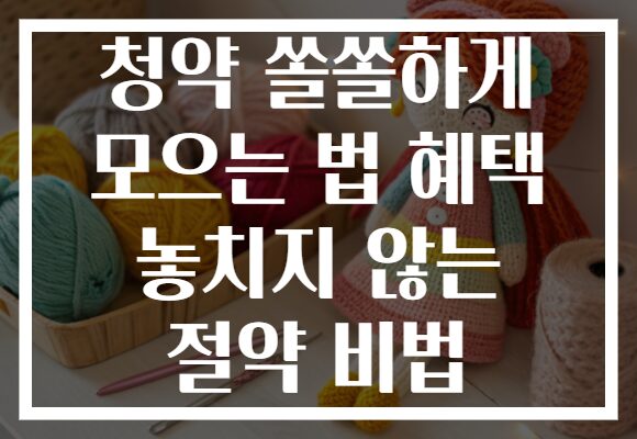 청약 쏠쏠하게 모으는 법 혜택 놓치지 않는 절약 비법 청약 쏠쏠하게 모으는 법 혜택 놓치지 않는 절약 비법