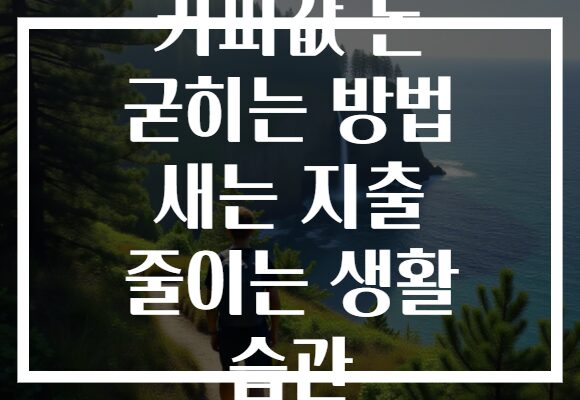 커피값 돈 굳히는 방법 새는 지출 줄이는 생활 습관 커피값 돈 굳히는 방법 새는 지출 줄이는 생활 습관