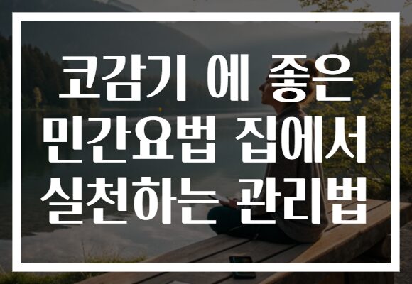 코감기 에 좋은 민간요법 집에서 실천하는 관리법