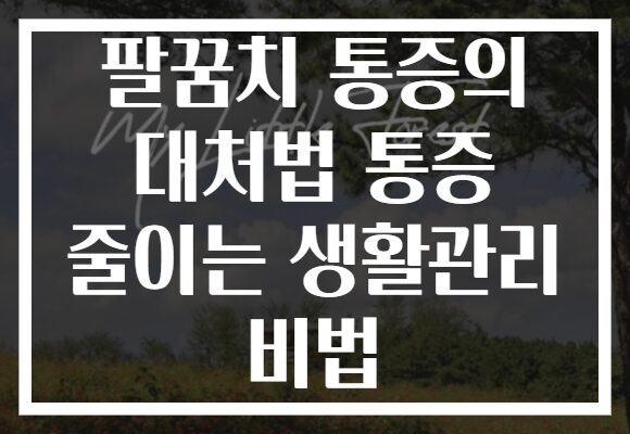 팔꿈치 통증의 대처법 통증 줄이는 생활관리 비법