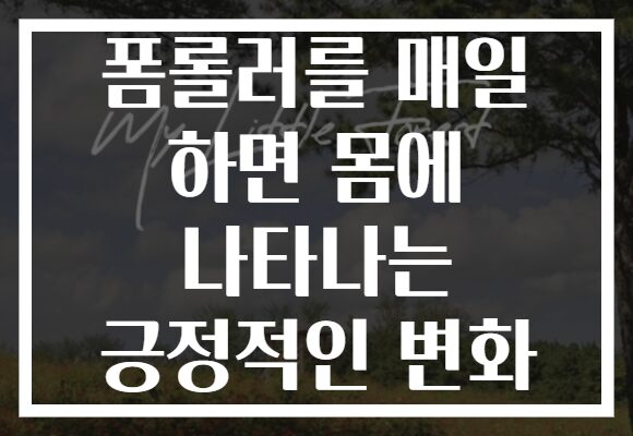 폼롤러를 매일 하면 몸에 나타나는 긍정적인 변화 폼롤러를 매일 하면 몸에 나타나는 긍정적인 변화