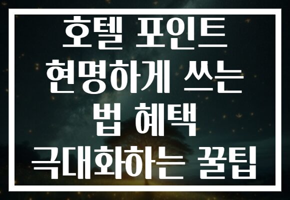 호텔 포인트 현명하게 쓰는 법 혜택 극대화하는 꿀팁 호텔 포인트 현명하게 쓰는 법 혜택 극대화하는 꿀팁