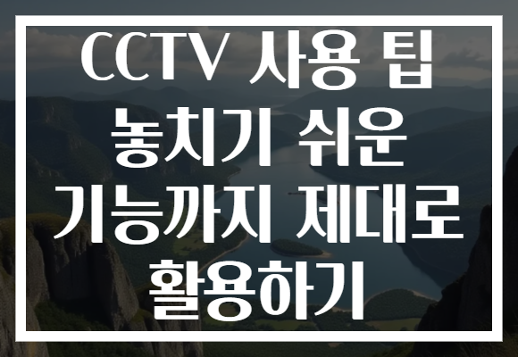 CCTV 사용 팁 놓치기 쉬운 기능까지 제대로 활용하기 CCTV 사용 팁 놓치기 쉬운 기능까지 제대로 활용하기