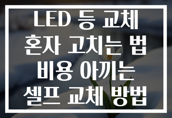 LED 등 교체 혼자 고치는 법 비용 아끼는 셀프 교체 방법