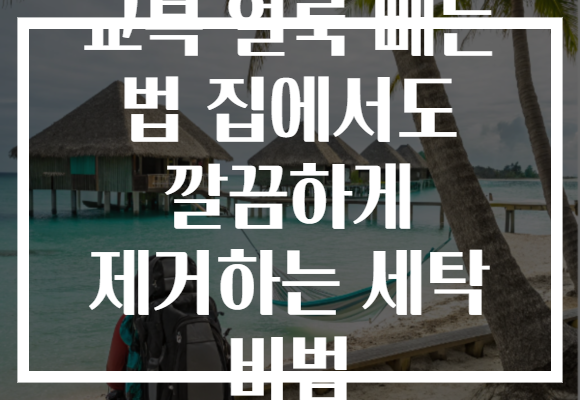 교복 얼룩 빼는 법 집에서도 깔끔하게 제거하는 세탁 비법