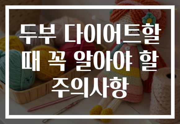 두부 다이어트할 때 꼭 알아야 할 주의사항 두부 다이어트할 때 꼭 알아야 할 주의사항