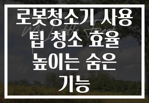 로봇청소기 사용 팁 청소 효율 높이는 숨은 기능 로봇청소기 사용 팁 청소 효율 높이는 숨은 기능