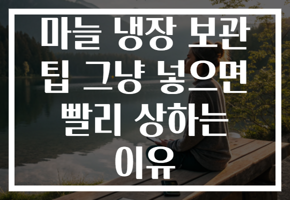 마늘 냉장 보관 팁 그냥 넣으면 빨리 상하는 이유