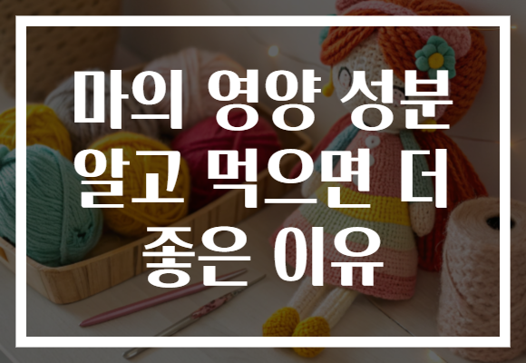 마의 영양 성분 알고 먹으면 더 좋은 이유