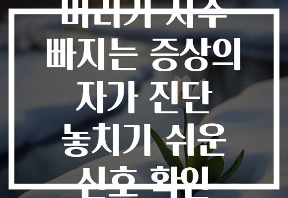 머리가 자주 빠지는 증상의 자가 진단 놓치기 쉬운 신호 확인 머리가 자주 빠지는 증상의 자가 진단 놓치기 쉬운 신호 확인