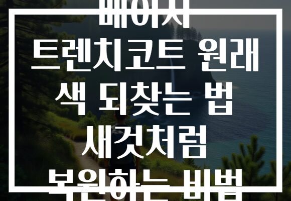 베이지 트렌치코트 원래 색 되찾는 법 새것처럼 복원하는 비법 베이지 트렌치코트 원래 색 되찾는 법 새것처럼 복원하는 비법