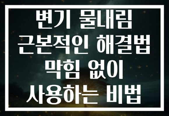 변기 물내림 근본적인 해결법 막힘 없이 사용하는 비법