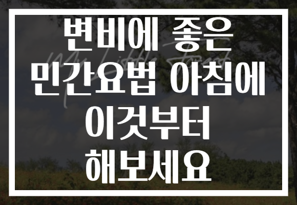 변비에 좋은 민간요법 아침에 이것부터 해보세요