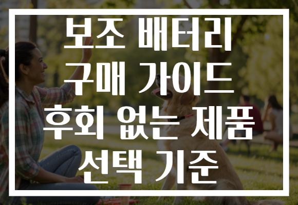 보조 배터리 구매 가이드 후회 없는 제품 선택 기준 보조 배터리 구매 가이드 후회 없는 제품 선택 기준