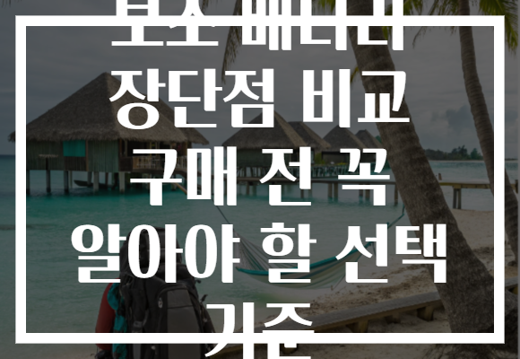 보조 배터리 장단점 비교 구매 전 꼭 알아야 할 선택 기준 보조 배터리 장단점 비교 구매 전 꼭 알아야 할 선택 기준