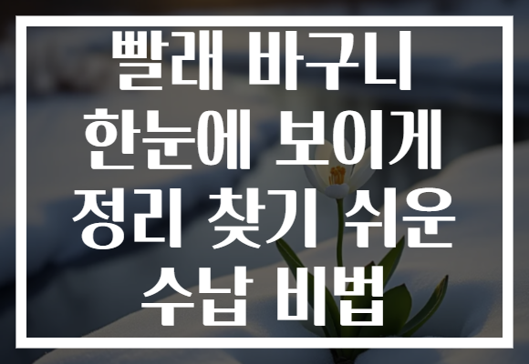 빨래 바구니 한눈에 보이게 정리 찾기 쉬운 수납 비법