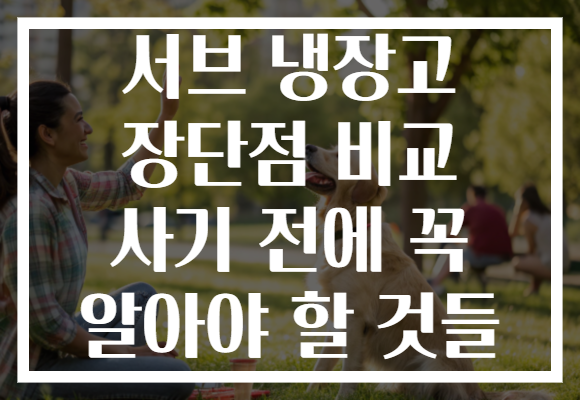 서브 냉장고 장단점 비교 사기 전에 꼭 알아야 할 것들