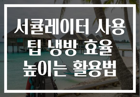 서큘레이터 사용 팁 냉방 효율 높이는 활용법 서큘레이터 사용 팁 냉방 효율 높이는 활용법