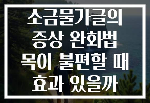 소금물가글의 증상 완화법 목이 불편할 때 효과 있을까 소금물가글의 증상 완화법 목이 불편할 때 효과 있을까