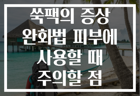 쑥팩의 증상 완화법 피부에 사용할 때 주의할 점 쑥팩의 증상 완화법 피부에 사용할 때 주의할 점