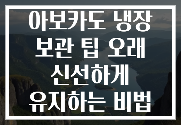 아보카도 냉장 보관 팁 오래 신선하게 유지하는 비법 아보카도 냉장 보관 팁 오래 신선하게 유지하는 비법