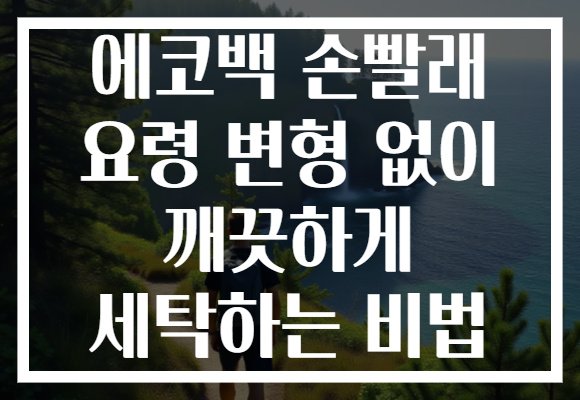 에코백 손빨래 요령 변형 없이 깨끗하게 세탁하는 비법 에코백 손빨래 요령 변형 없이 깨끗하게 세탁하는 비법
