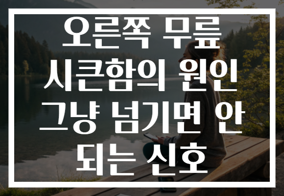 오른쪽 무릎 시큰함의 원인 그냥 넘기면 안 되는 신호 오른쪽 무릎 시큰함의 원인 그냥 넘기면 안 되는 신호