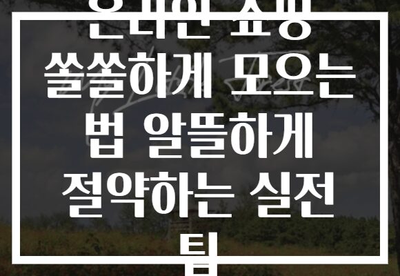 온라인 쇼핑 쏠쏠하게 모으는 법 알뜰하게 절약하는 실전 팁 온라인 쇼핑 쏠쏠하게 모으는 법 알뜰하게 절약하는 실전 팁
