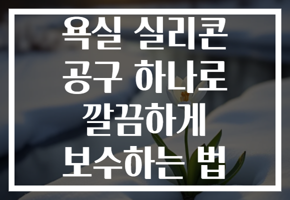욕실 실리콘 공구 하나로 깔끔하게 보수하는 법 욕실 실리콘 공구 하나로 깔끔하게 보수하는 법