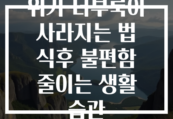 위가 더부룩이 사라지는 법 식후 불편함 줄이는 생활 습관