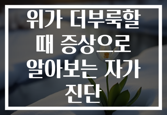 위가 더부룩할 때 증상으로 알아보는 자가 진단