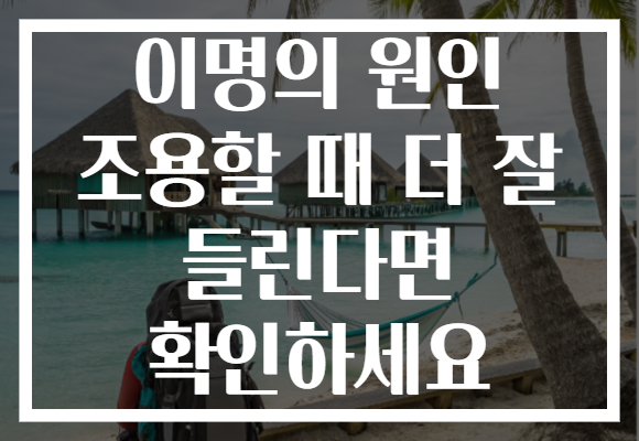 이명의 원인 조용할 때 더 잘 들린다면 확인하세요 이명의 원인 조용할 때 더 잘 들린다면 확인하세요