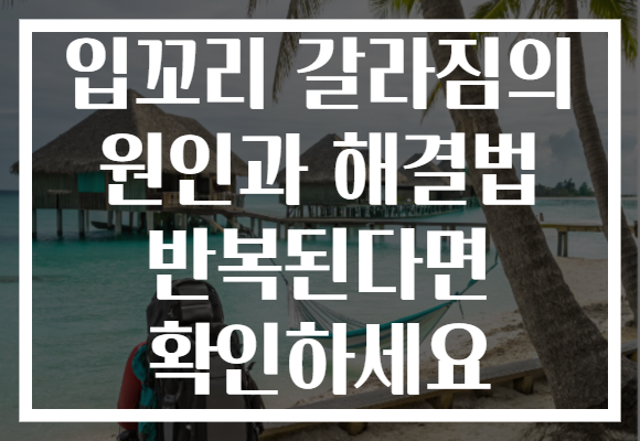 입꼬리 갈라짐의 원인과 해결법 반복된다면 확인하세요 입꼬리 갈라짐의 원인과 해결법 반복된다면 확인하세요