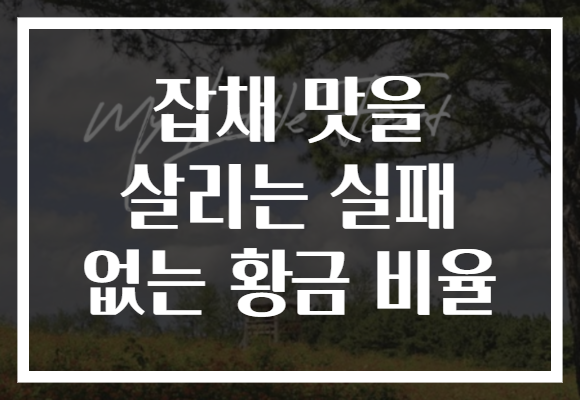 잡채 맛을 살리는 실패 없는 황금 비율 잡채 맛을 살리는 실패 없는 황금 비율